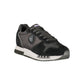 Black Polyester Athletic Sneakers