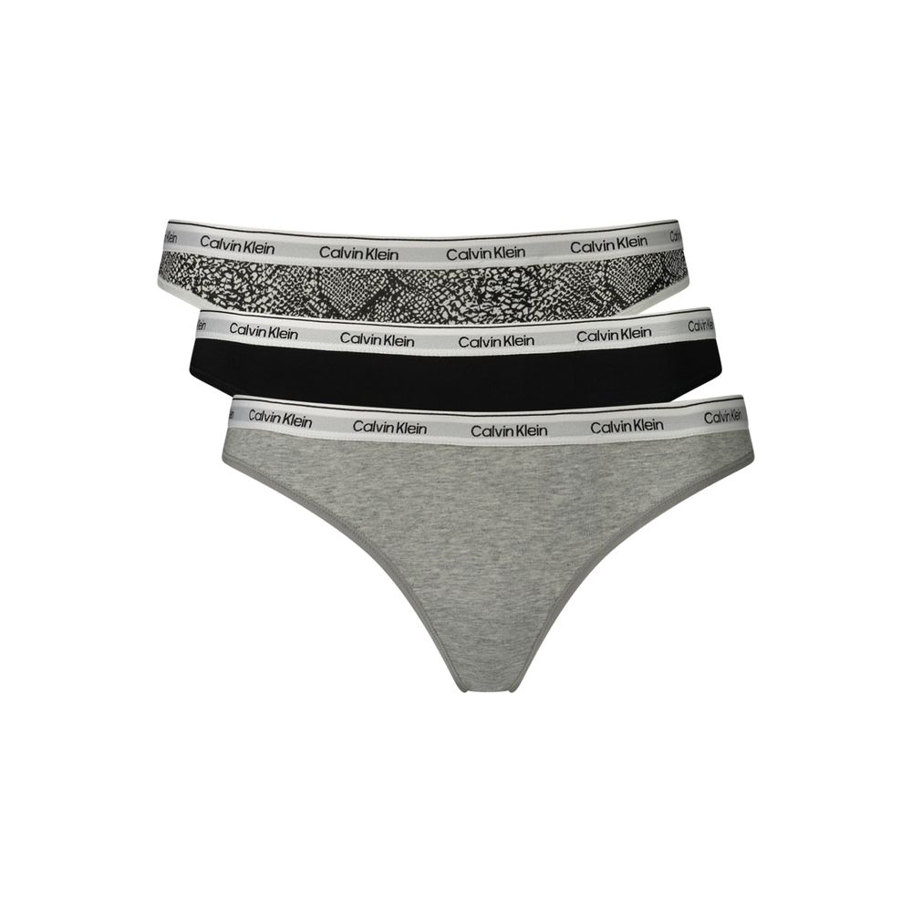 Grey Cotton Womens Thong