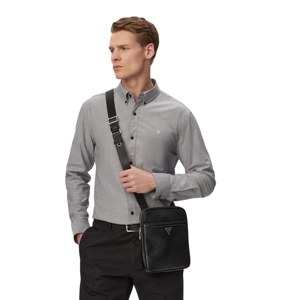 Black Polyethylene Messenger Bag