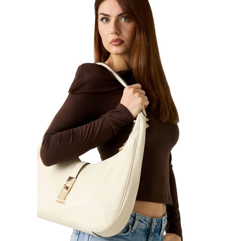 Cream Polyethylene Handbag
