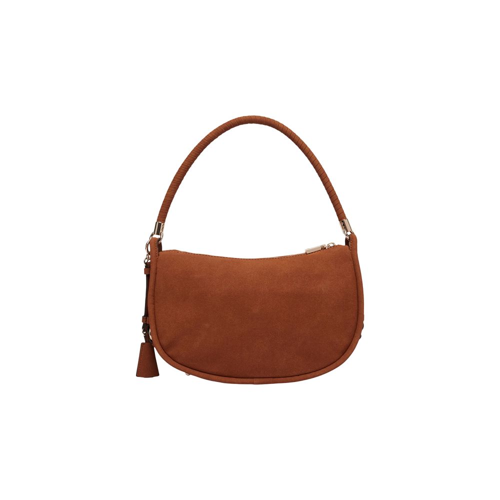 Brown Suede Leather Handbag