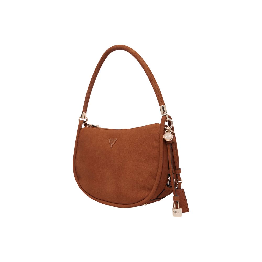 Brown Suede Leather Handbag