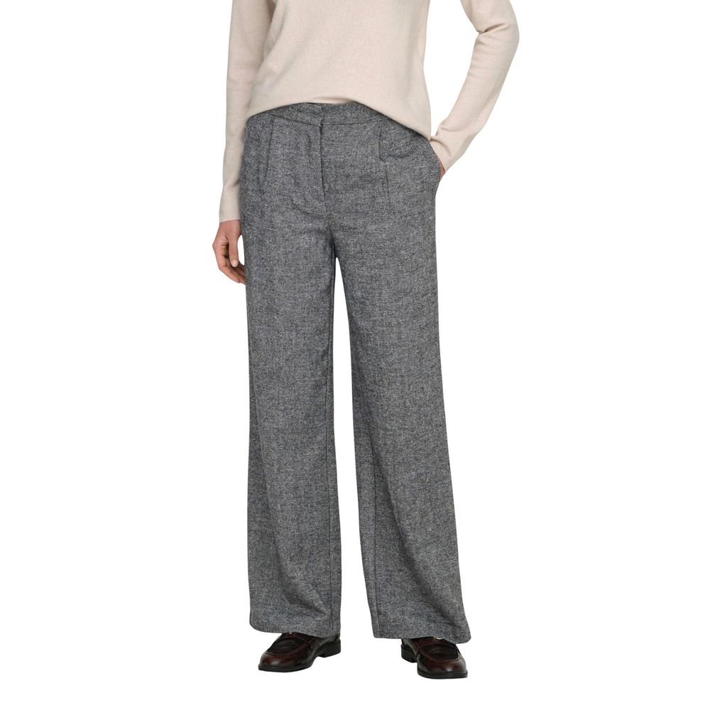 Gray Recycled Polyester Casual Pants