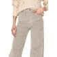 Beige Cotton Cropped Pants