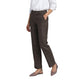Brown Polyester Casual Pants