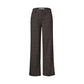 Brown Polyester Casual Pants