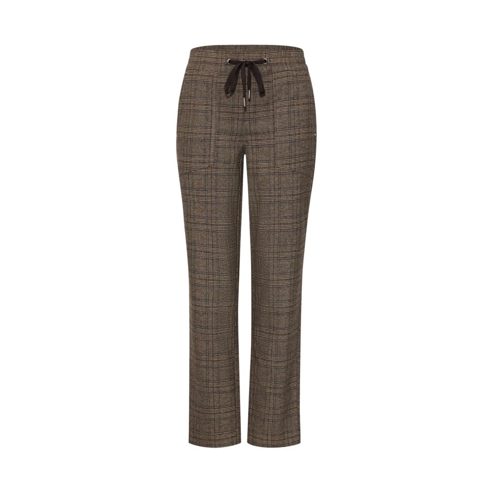 Brown Polyester Casual Pants