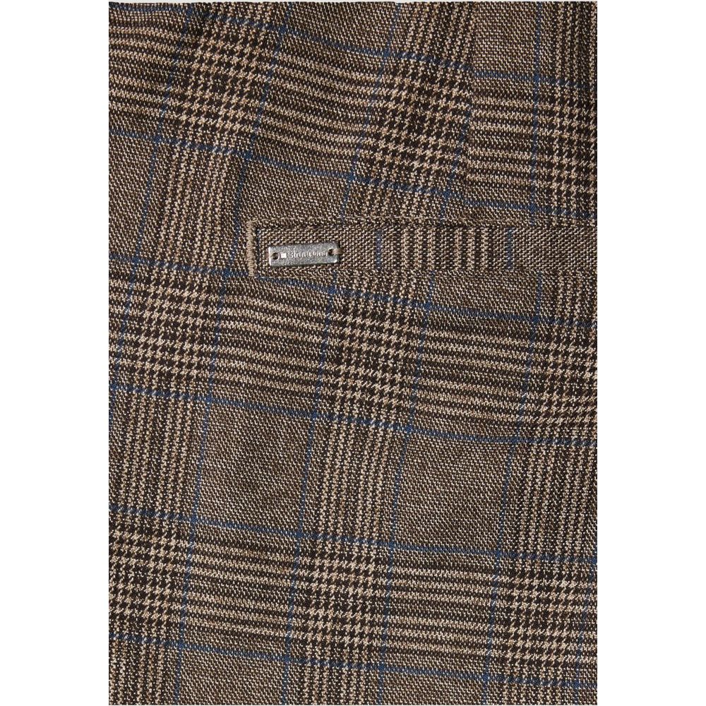 Brown Polyester Casual Pants