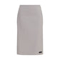 Gray Cotton Midi Skirt