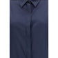 Blue Silk Dress Shirt