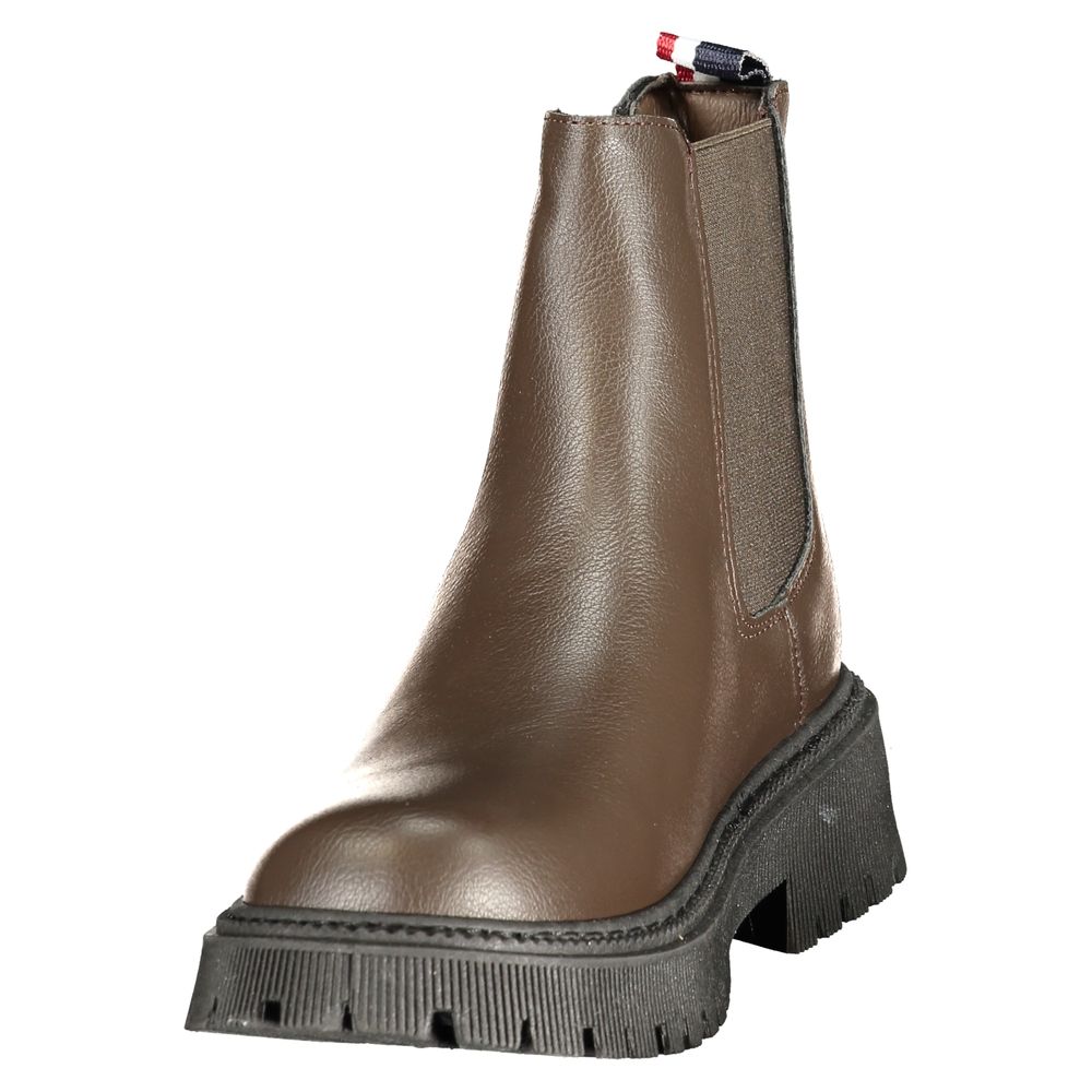 Brown Polyester Women's Boot