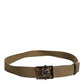 Men Military Green DG Logo Plaque Buckle Belt