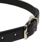 Blue Calf Leather Silver Metal Buckle Belt