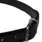 Black Cotton Metal Buckle Classic Men Belt