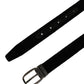 Black Cotton Metal Buckle Classic Men Belt