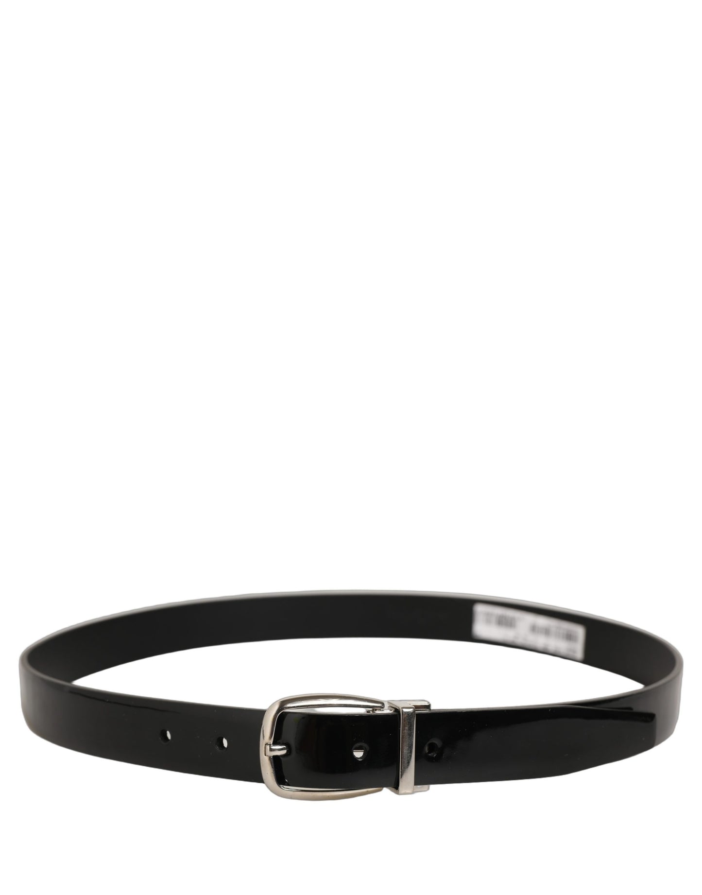 Black Classic Leather Silver Tone Buckle Belt