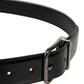 Black Patent Leather Silver Metal Buckle Belt