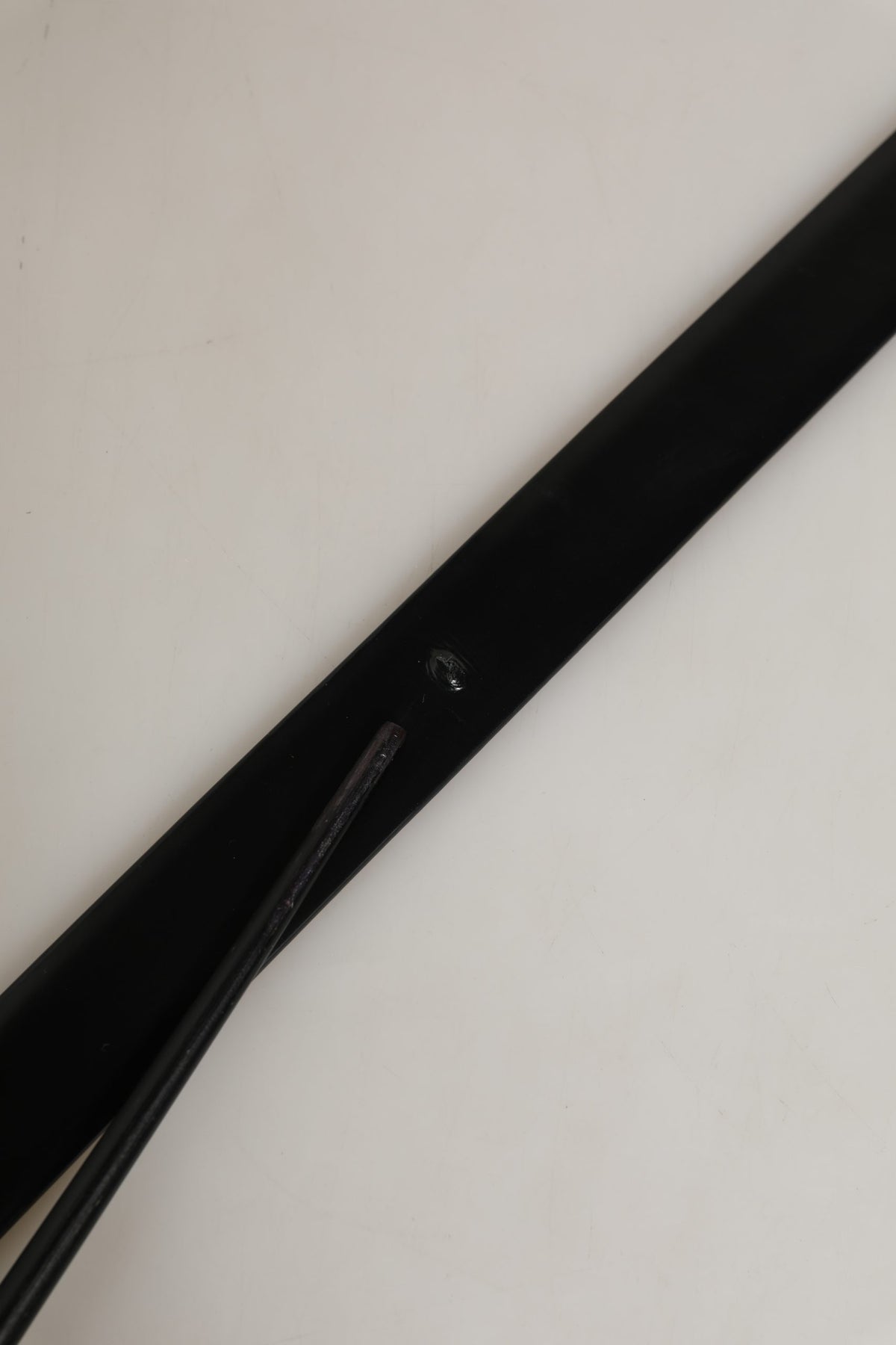 Black Leather Silver Tone Metal Buckle Belt