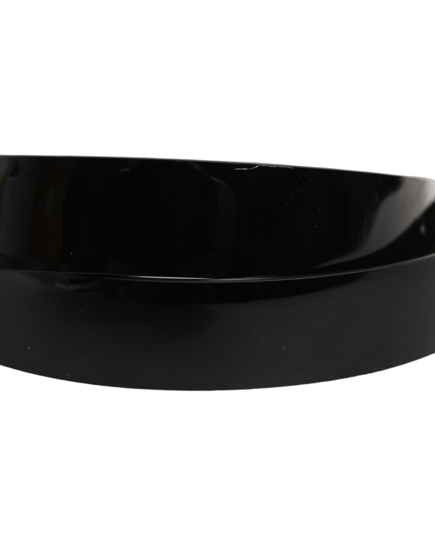 Black Classic Leather Silver Tone Buckle Belt