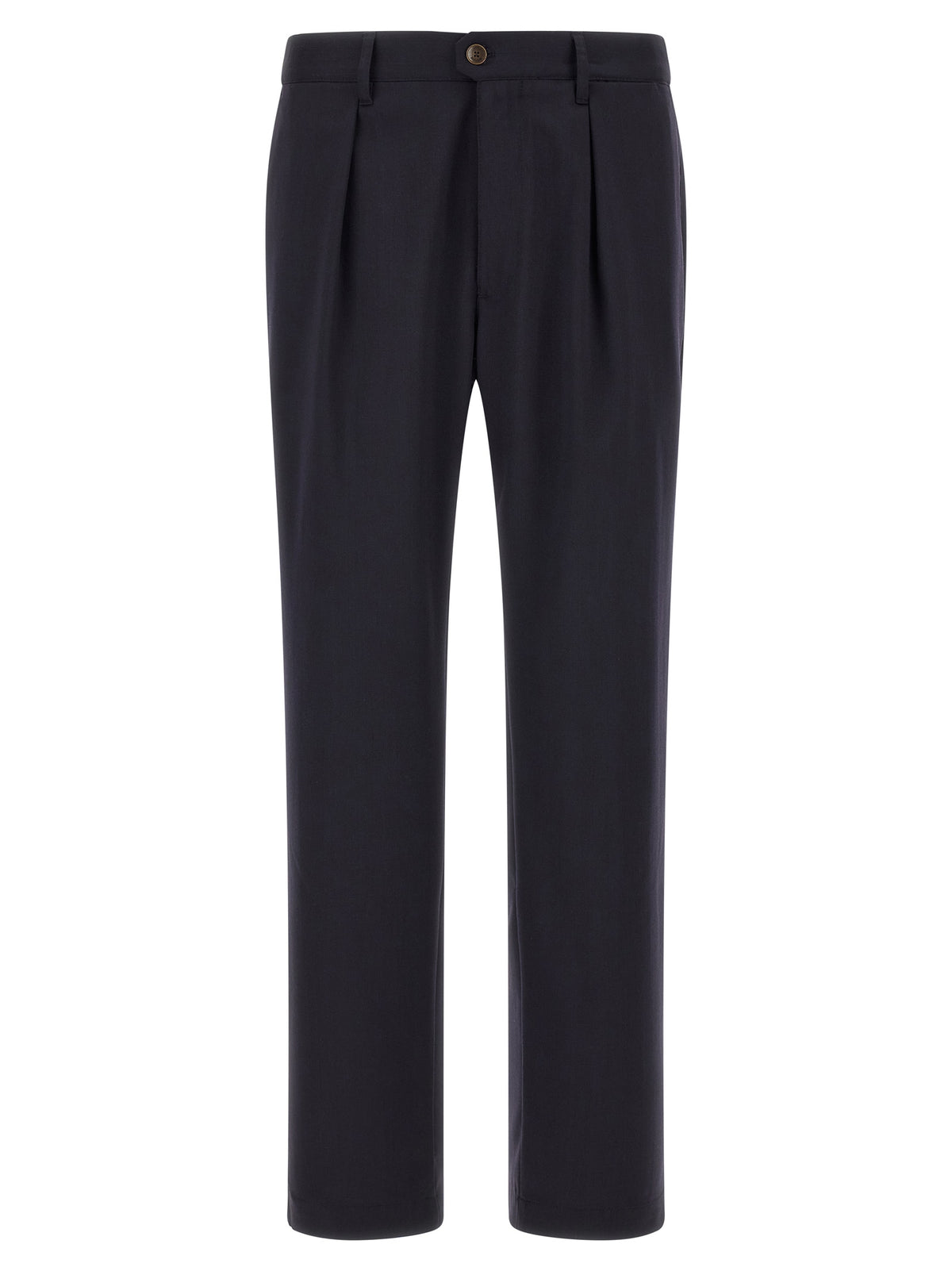 Blue Polyester Dress Pants