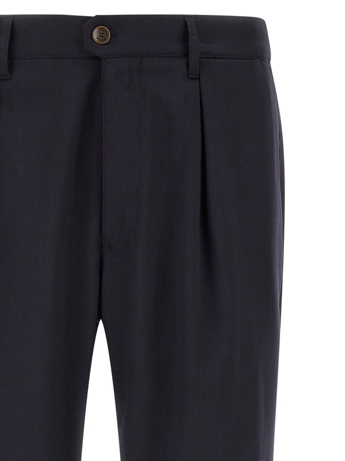 Blue Polyester Dress Pants