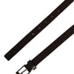 Brown Leather Double Wrap Metal Buckle Belt