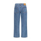 Blue Cotton Straight-Leg Jeans
