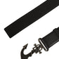 Black Leather Anchor Logo Metal Buckle Belt