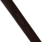Men Brown Leather Gold Tone Metal Buckle Belt