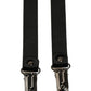 Black Adjustable Silver Metal Clips Suspenders