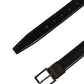 Black Classic Leather Silver Tone Buckle Belt