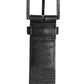 Black Green Logo Silver Tone Metal Buckle Belt