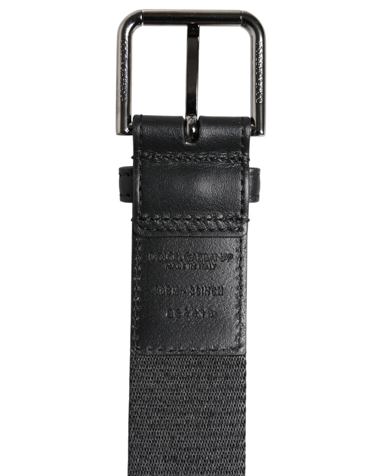 Black Green Logo Silver Tone Metal Buckle Belt