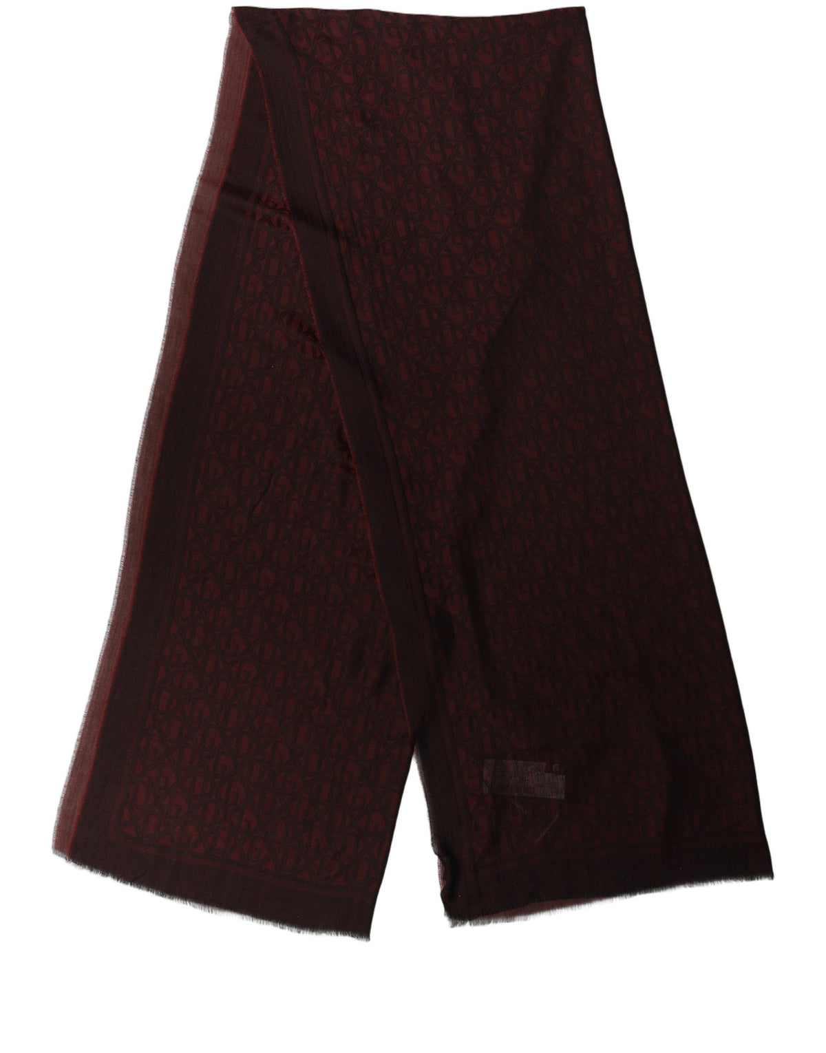 Dark Red Modal Frayed Edge Lace Stole Scarf