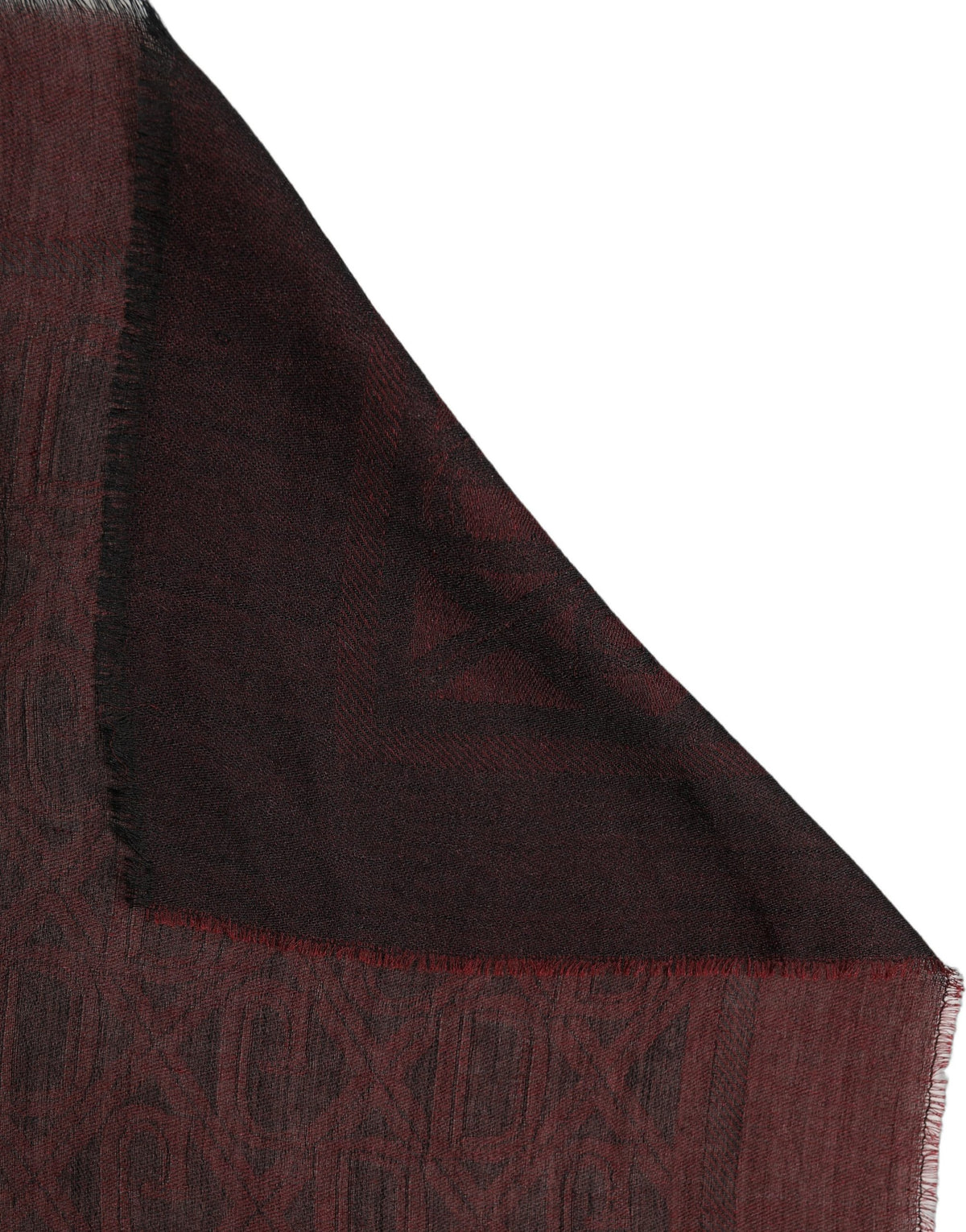 Dark Red Modal Frayed Edge Lace Stole Scarf