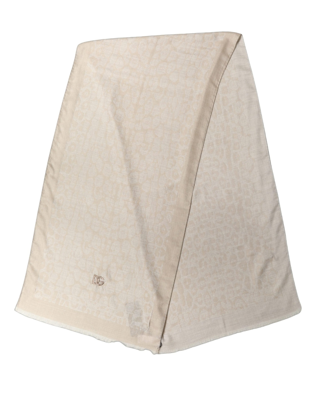 Men Beige Silk Wool Shawl Lace Stole Scarf