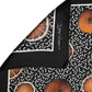 Black Silk Orange Pocket Square Foulard Scarf