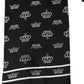 Black Silk Crown Fringed Neck Shawl Scarf
