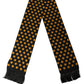 Men Black Orange Polka Dot Fringed Lace Stole Scarf
