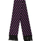 Men Black Purple Polka Dot Fringed Lace Stole Scarf
