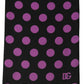 Men Black Purple Polka Dot Fringed Lace Stole Scarf