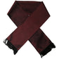 Burgundy Silk Dotted Fringed Neck Shawl Scarf