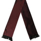 Burgundy Silk Dotted Fringed Neck Shawl Scarf