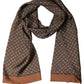 Brown Geometric Silk Men Neck Shawl Scarf