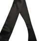 Men Black Satin Silk Skinny Neck Shawl Scarf