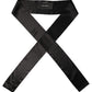 Men Black Satin Silk Skinny Neck Shawl Scarf