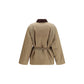 Beige Nylon Full-Length Jacket