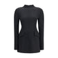 Black Polyamide Casual Dress