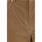 Brown Cotton Casual Pants