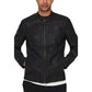 Black Polyester Biker Jacket